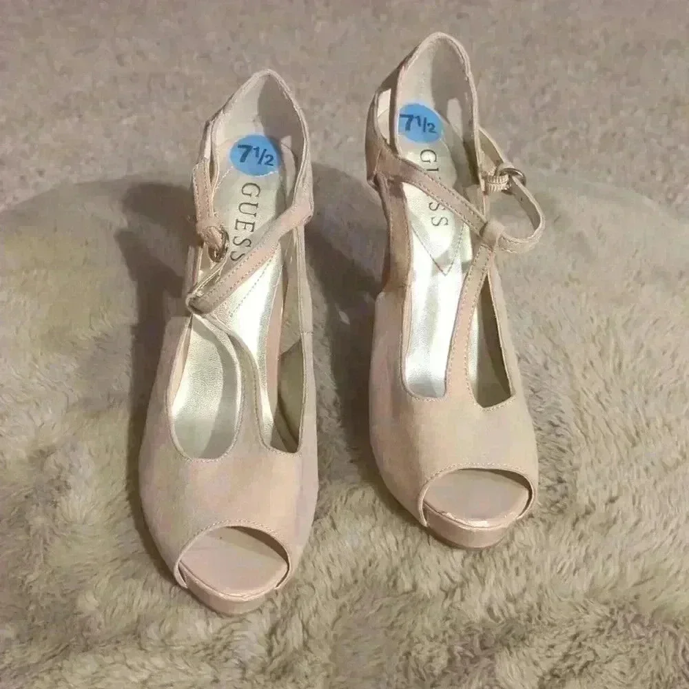 Guess heels, tan, size 7.5